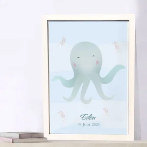 Affiche personnalisable du poulpe mignon