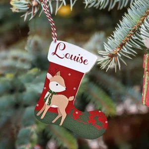 Suspensions de Noël personnalisées en forme de bottes ou chaussettes