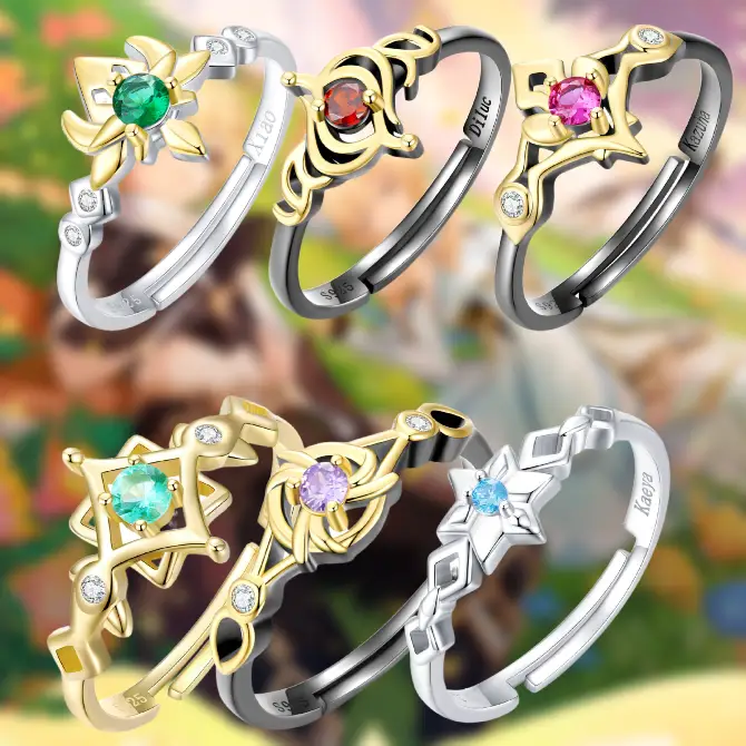Bague Argent Anime Genshin Impact