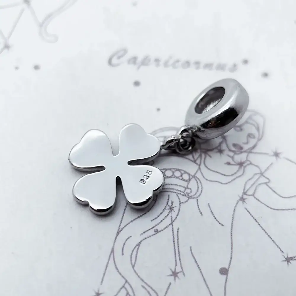 Breloque collier Argent Trèfle quatre feuilles – Image 4