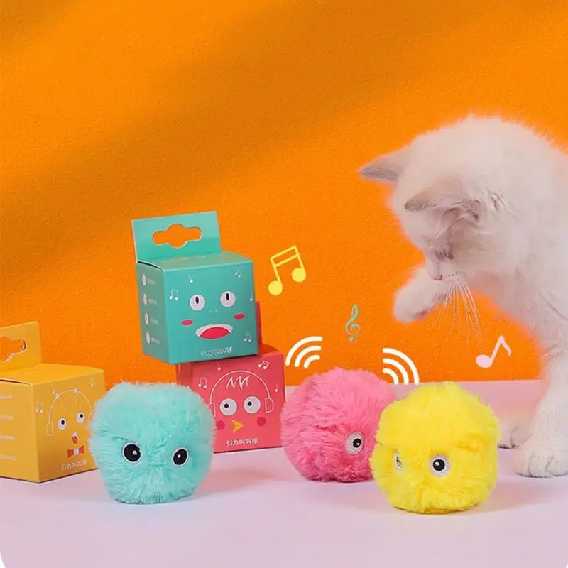 jouet interactif chat Boule peluche musical